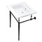 Fauceture KVPB25227W8MB 25-Inch Console Sink with Brass Legs (8-Inch, 3 Hole), White/Matte Black KVPB25227W8MB - alternate 1